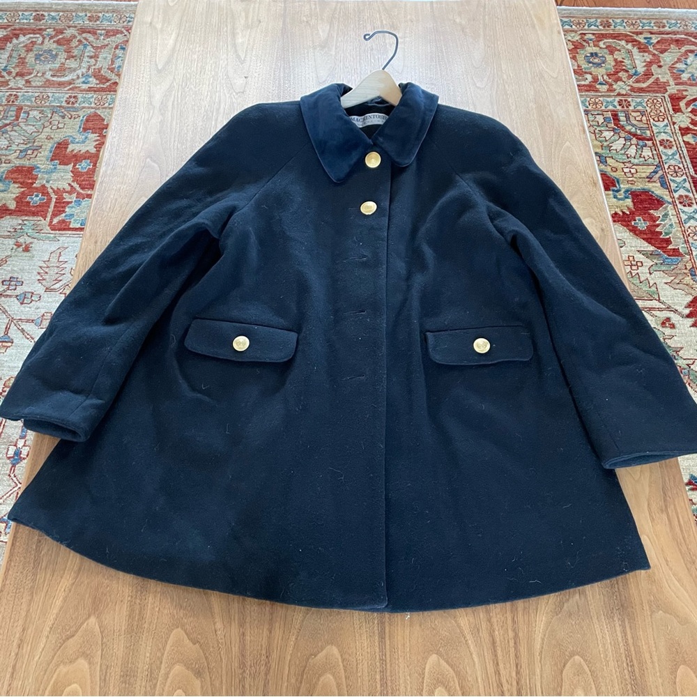 Stunning black wool coat size 12P - Picture 6 of 14